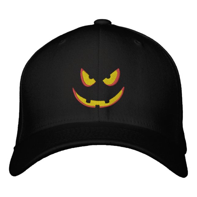 Boné Bordado Pumpkin Grin do Halloween - Booo! (Frente)