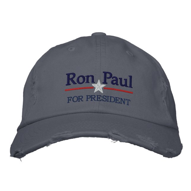Boné Bordado Ron Paul Personalizado Texto (Frente)