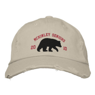 Boné Bordado Silhueta de Urso Negro com Texto Personalizável