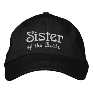Boné Bordado SISTER do nome personalizado BRIDE BLACK B3