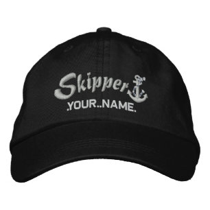 Boné Bordado Skipper Personalizável Seu Nome Âncora de Corda Pr