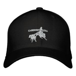 Boné Bordado Stitch Cabernet CHA Noir Casquette Blanc