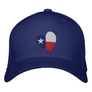 Boné Bordado Texas Flag Heart Embroidered Hat