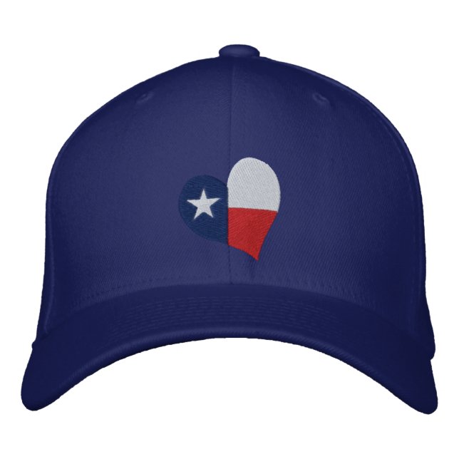 Boné Bordado Texas Flag Heart Embroidered Hat (Frente)