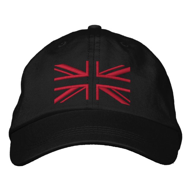 Boné Bordado Union Jack ~ Black and Red (Frente)