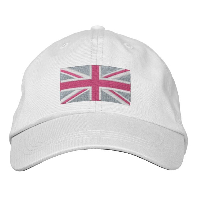 Boné Bordado Union Jack ~ In Girly Pinks (Frente)