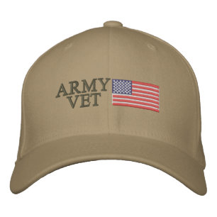 Boné Bordado Veterinário do exército com bandeira americana