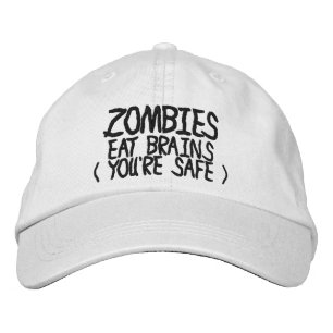 Boné Bordado Zombies Comem Cérebros Você Está Seguro