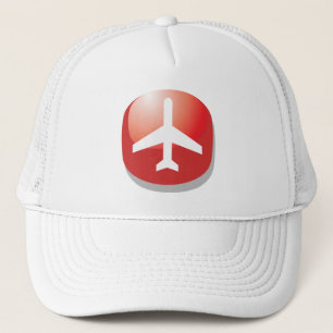 Boné Botão Vermelho do Avião