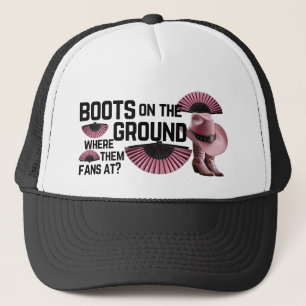Boné botas no chapéu