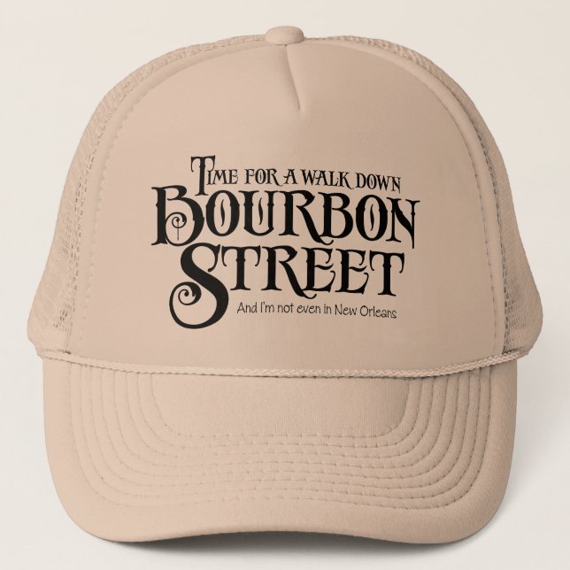 Boné Bourbon Street - bebida de uísque engraçada (Frente)