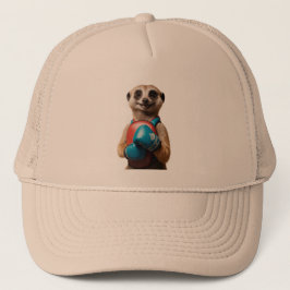 Boné Boxing Meerkat Sports Trucker Hat - Engraçado esti