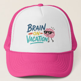 Boné Brain on Vacation Trucker Hat | Funny Retro