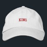 Boné branco clássico de algodão com chapéu bordado<br><div class="desc">Um boné de algodão branco na moda com bordado de texto "King" ousado,  perfeito para visto casual.</div>
