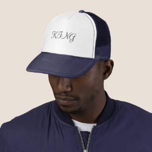 Boné Branco e Azul Marinho KING-Cap Ajustável Conforto