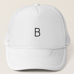 Boné Branco e Branco Cor Personalizado B Monograma ou I