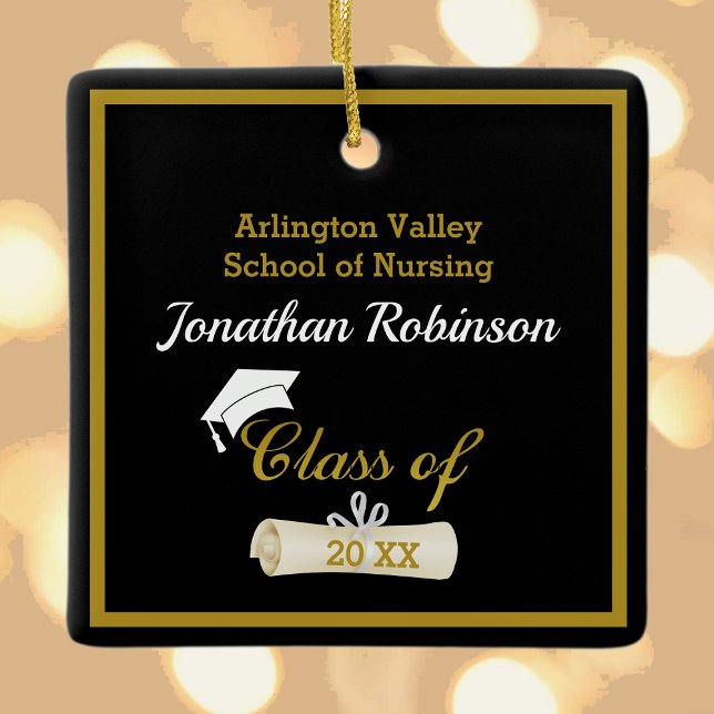 Boné branco e ornamento diplomático cerâmico (Criador carregado)