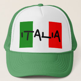 Boné Branco italiano Red Hat do verde da bandeira de