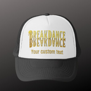 Boné Breakdance preto amarelo 