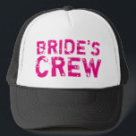 Boné BRIDES CREW chapéu de caminhoneiro festa de soltei<br><div class="desc">BRIDES CREW chapéus de caminhoneiro festa de solteira vintage. Cute capas pretas com texto desbotado com texto personalizado para a equipe da noiva e comitiva da noiva. Acessório divertido para grupo de casamento, casamento, noite das meninas, viagem de fim de semana das meninas, etc. Faça seus próprios adereços para a...</div>