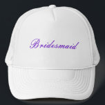 Boné Bridesmaid<br><div class="desc">Design de texto Bridesmaid</div>