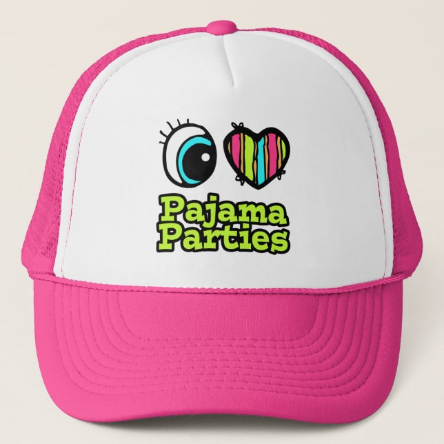 Boné Bright Eye Heart I Love Pajama Party (Frente)
