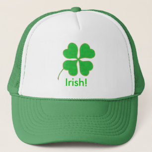 Boné Bright Green Shamrock Dourado Dots Trim, chapéu ir