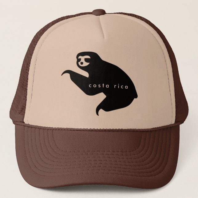 Boné Brown Costa Rica Sloth Souvenir Hat (Frente)