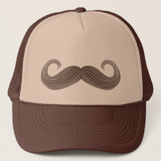 Boné Brown Handlebar Mustache Trucker Hat