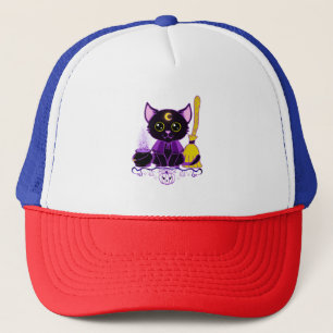 Boné Bruxa de Gato Preto de Halloween Fofo