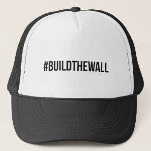 Boné #BuildTheWall Monte a Muralha MAGA Trump Hashtag U