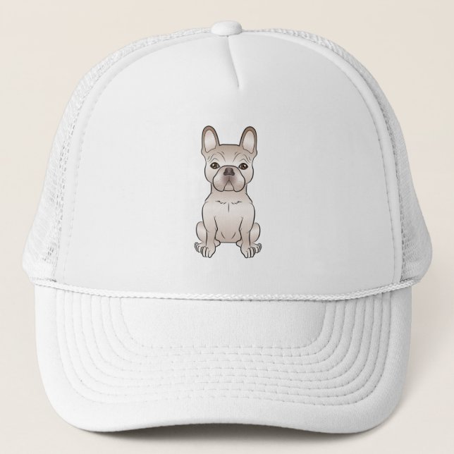 Boné Buldogue Francês / Cachorro Frenchie Fofo Creme Se (Frente)