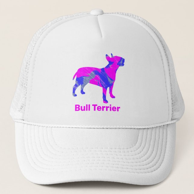 Boné Bull Terrier English Dog Cute Pink Silhout (Frente)