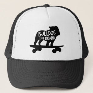 Boné Bulldog no Conselho Silhueta de cães de skate