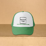 Boné Business Name and Logo Green and White Trucker Hat<br><div class="desc">Trucker hat that you can customize to put your business name. You can give it as giveaway item or gift to your customers. You can also include it in your marketing materials to advertise your business or in your promotional products to promote your brand name. Trucker hat with your business...</div>