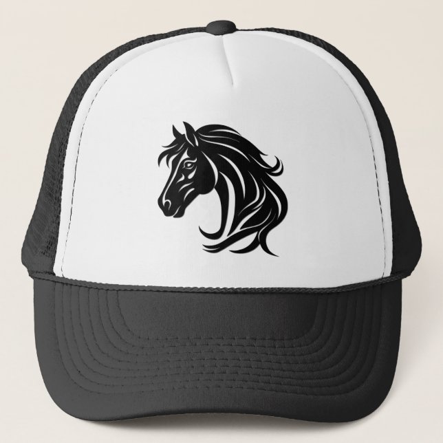 Boné Cabeça de Cavalo Preto Magnífico (Frente)