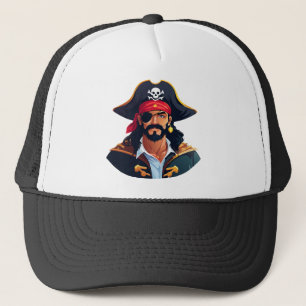 Boné Cabeça de pirata com chapéu de marinheiro e tapa-o