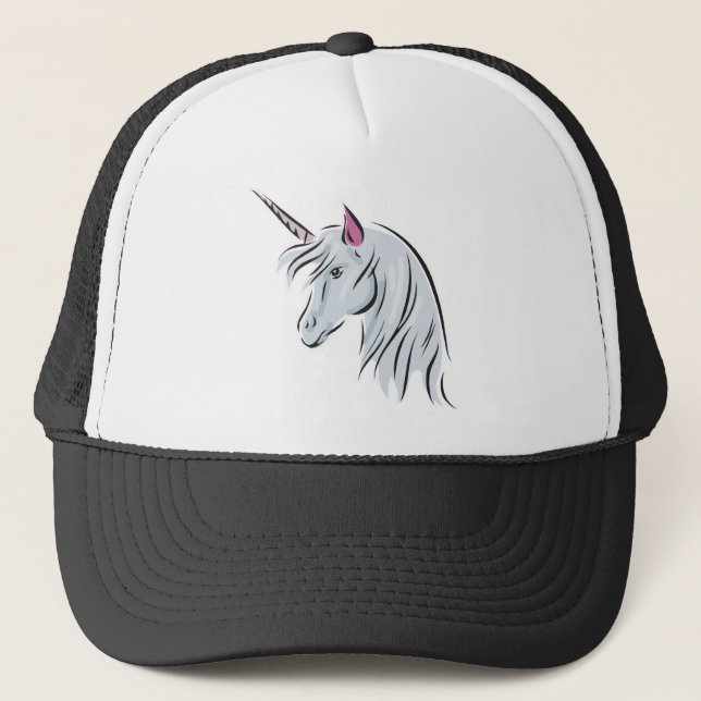 Boné cabeça de unicórnio branco (Frente)