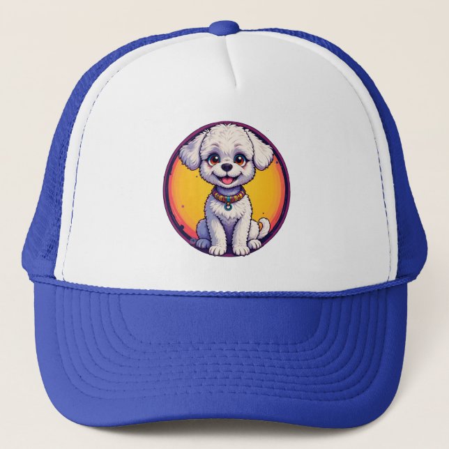 Boné Cachorrinho de Desenho Adorável com Olhos Brilhant (Frente)