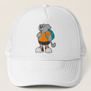 Boné Cachorro como Hiker com Mochila