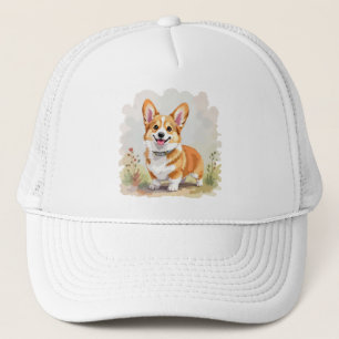 Boné Cachorro Corgi Galês Pembroke Vermelho Fofo