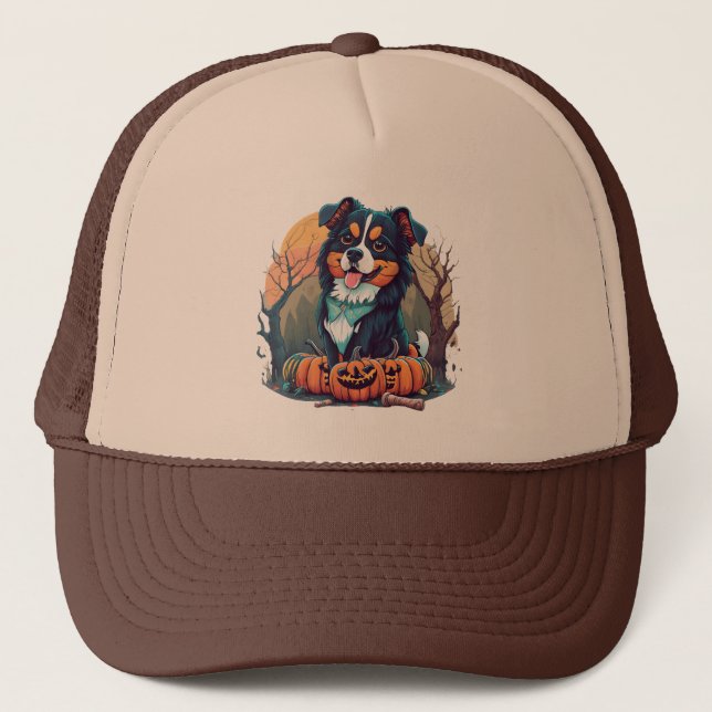 Boné Cachorro da Montanha Bernese, no outono, com Abóbo (Frente)