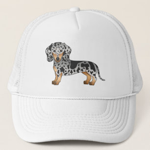 Boné Cachorro Dachshund Preto e Marrom Manchado de Cabe