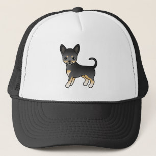 Boné Cachorro de Cartoon Casaco Chihuahua Negro E Tan S