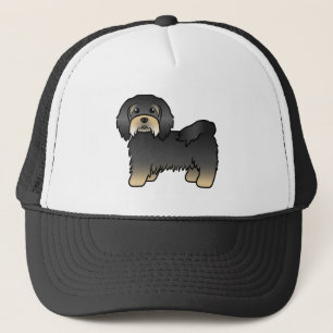 Boné Cachorro De Cartoons Bonitos, Preto E Tan Havanês