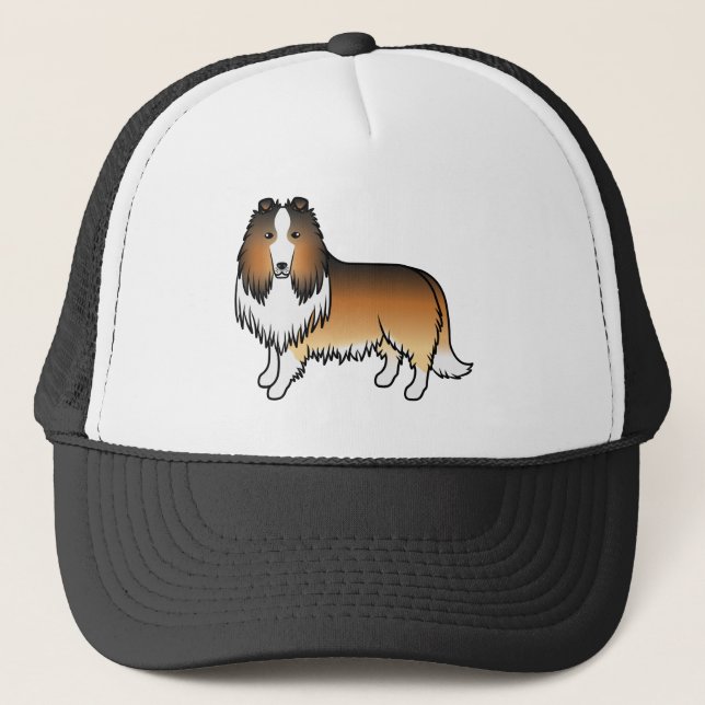 Boné Cachorro de Cartoons de Collie Cute Sable Rough (Frente)