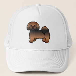 Boné Cachorro de Cartoons de Lhasa Apso Vermelho