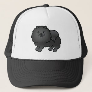 Boné Cachorro de Cartoons Negro Pomeraniano