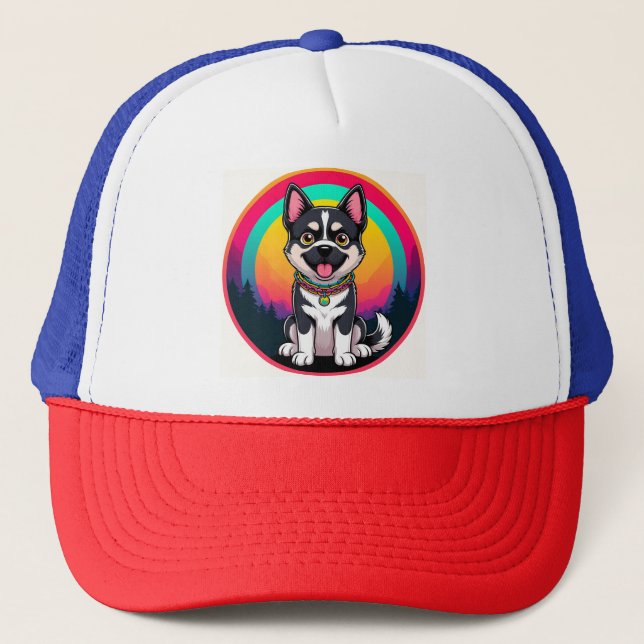 Boné Cachorro de Desenho Animado Divertido (Frente)