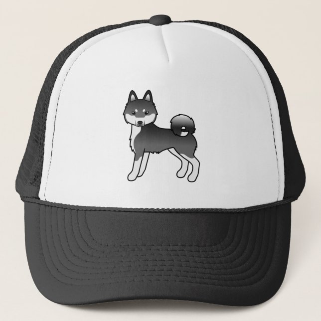 Boné Cachorro De Desenho Animado Fofo Alaskan Klee Kai  (Frente)